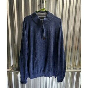 Allen Edmonds Long sleeve 1/4 Zip Pullover Men' Sweater 100% Pima Cotton Size XL
